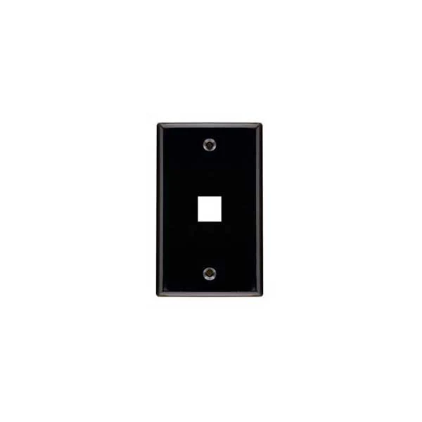 Signamax SKFL-1-BK 1 Port Single Gang Keystone Faceplate - Black