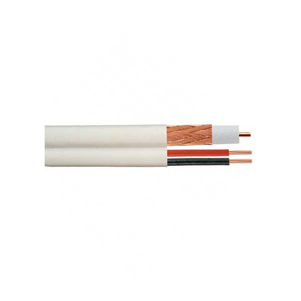1000' White Siamese RG-59/U 20ga.+ 1PR.18g