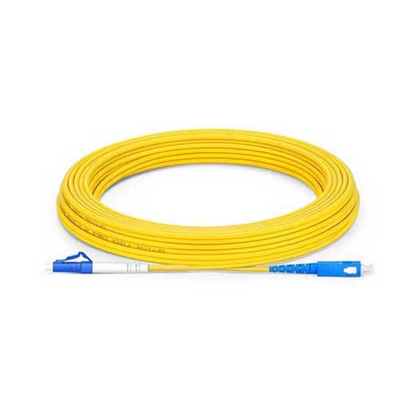 10m (33ft) Fiber Patch Cable, LC to SC, Simplex, 1 Fiber, Single Mode (OS1), Riser (OFNR), 2.0mm, Tight-Buffered, Yellow