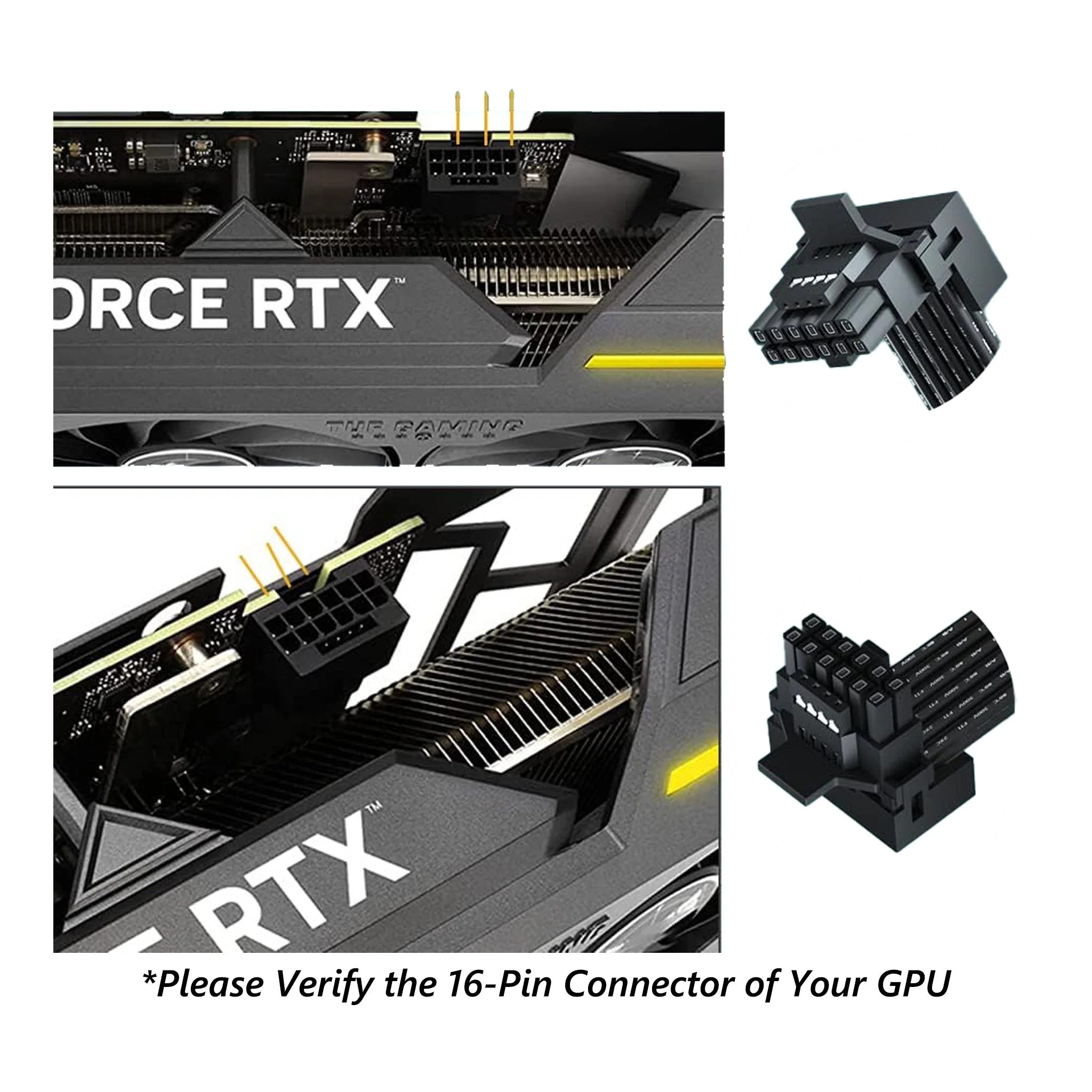 Altex Preferred MFG 12VHPWR-RA PCI-e 5.0 12VHPWR 16 Pin Right Angle Adapter Female to Male Extension Cable - Image 6