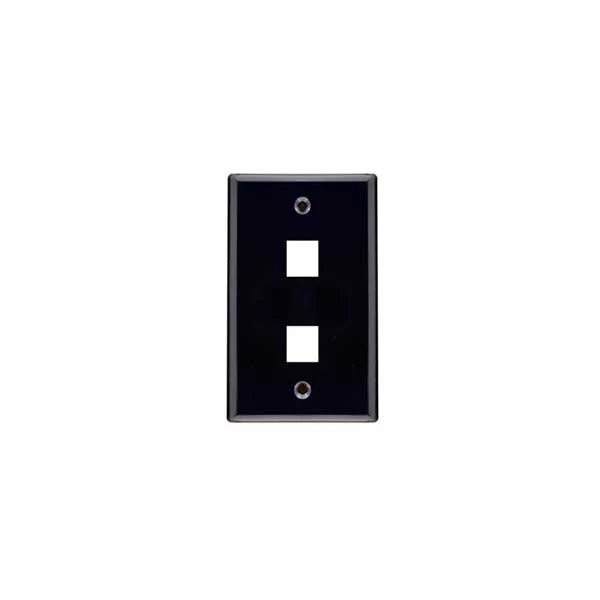 Signamax KWP-2B-NL 2-Port Single Gang Keystone Wallplate - Black