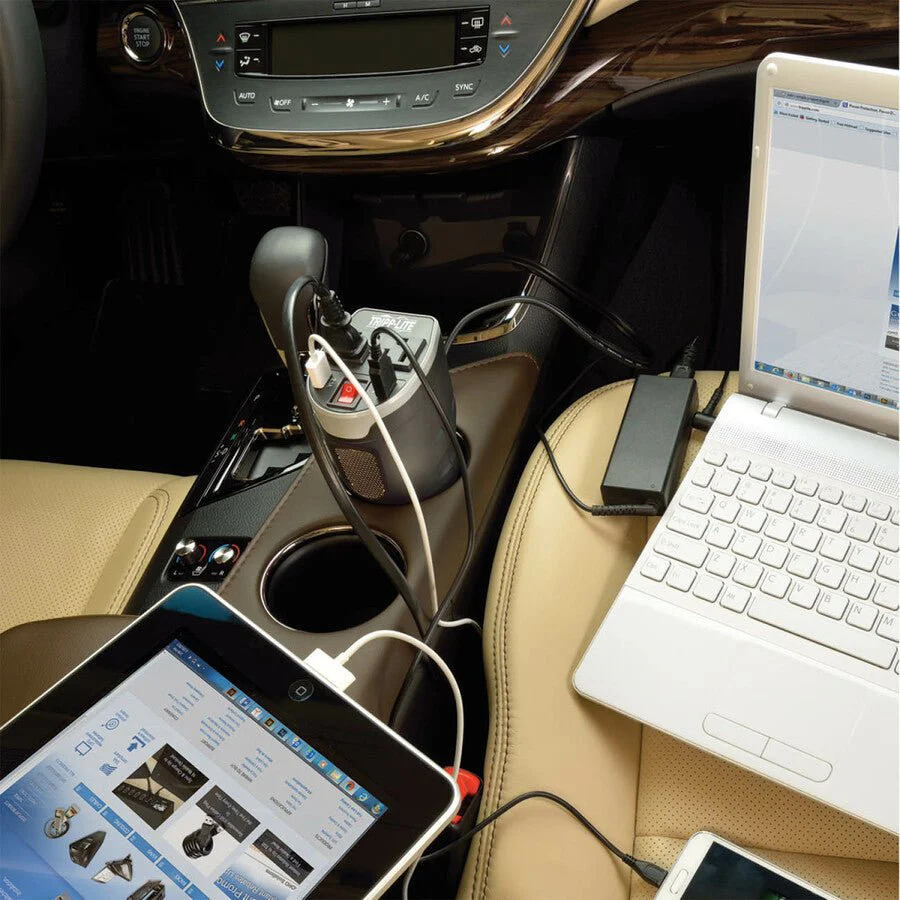 Tripp Lite 200W Car Inverter Cup Holder 12V 120V 2PT USB Charging 2 Outlet - Image 6