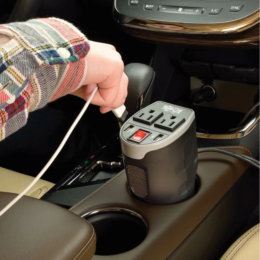 Tripp Lite 200W Car Inverter Cup Holder 12V 120V 2PT USB Charging 2 Outlet - Image 7