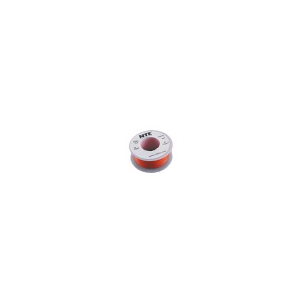 22AWG Hook Up Wire, Stranded, Tinned Copper, 300VAC, Orange, 25FT Roll