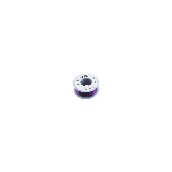 24AWG Hook Up Wire, Stranded, Tinned Copper, 300VAC, Violet , 25FT Roll