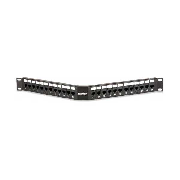 Signamax 24458A-C5E 24-Port Cat5E Angled Patch Pan