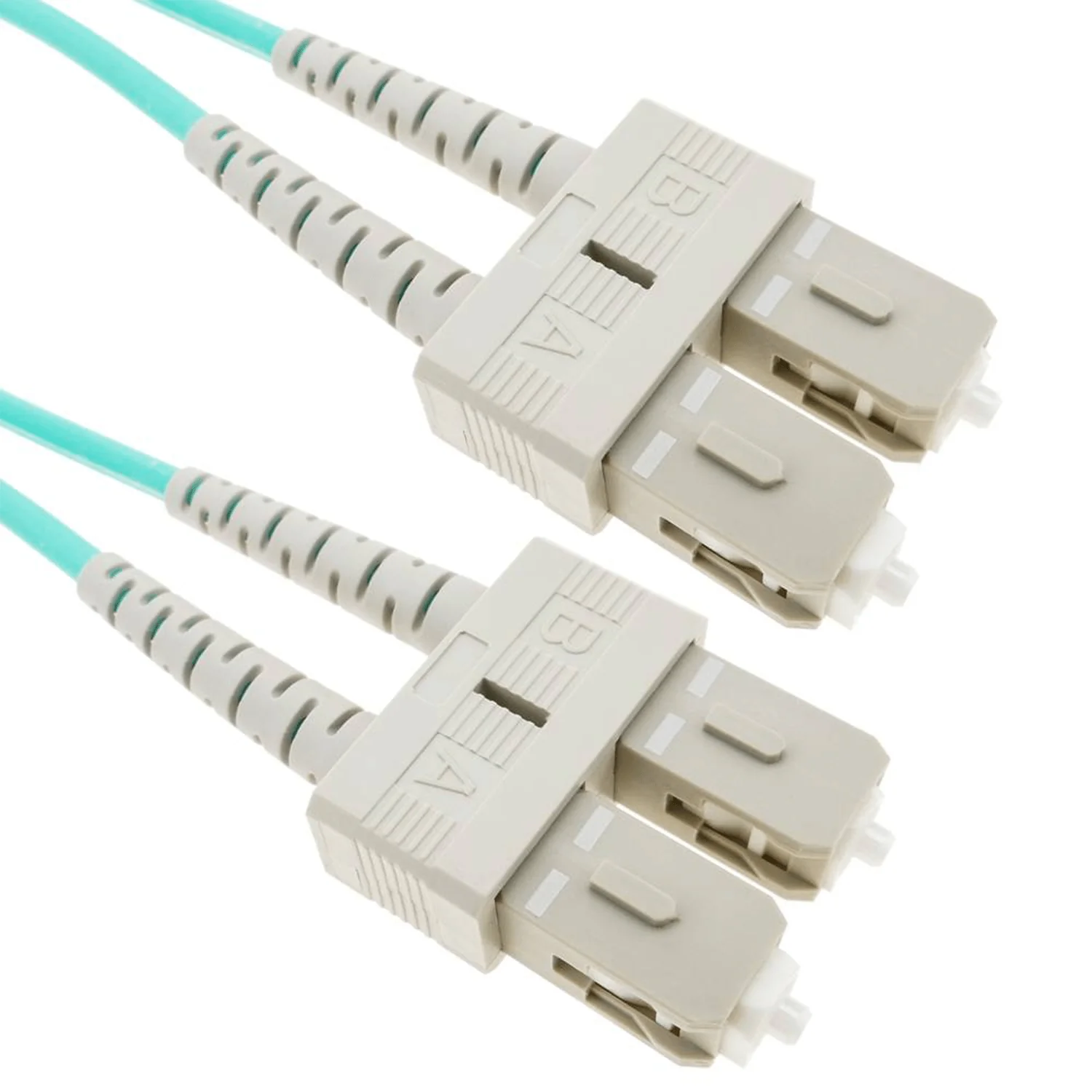 SC to SC 3M, Multimode Fiber Optic Patch Cable, 10Gbps, Duplex, OM3, PVC (OFNR), 2.0MM, Aqua