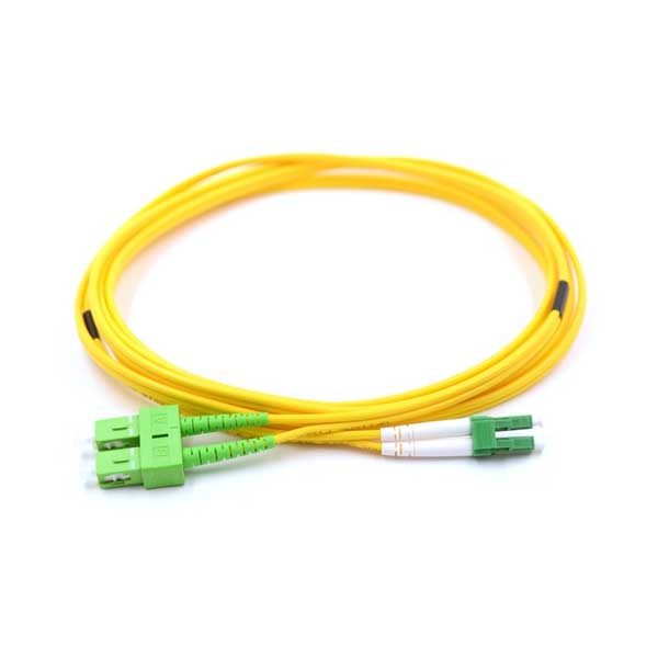 3m (9ft) LC/UPC to SC/APC Duplex Fiber Optic Patch Cable - 9/125µm Single Mode OS2 - 3mm Yellow