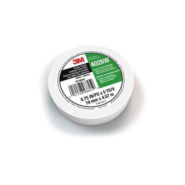 3M Double Coated Urethane Foam Tape, White, 3/4 IN x 15FT - Image 2