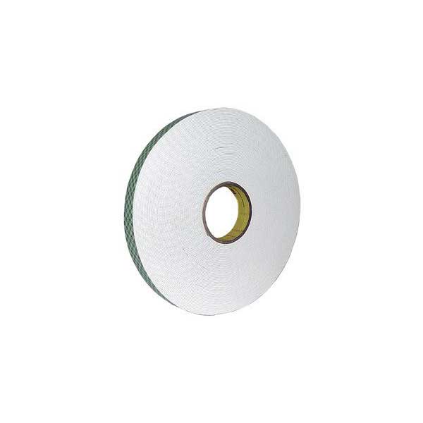 3M Double Coated Urethane Foam Tape, White, 1 IN x 108FT