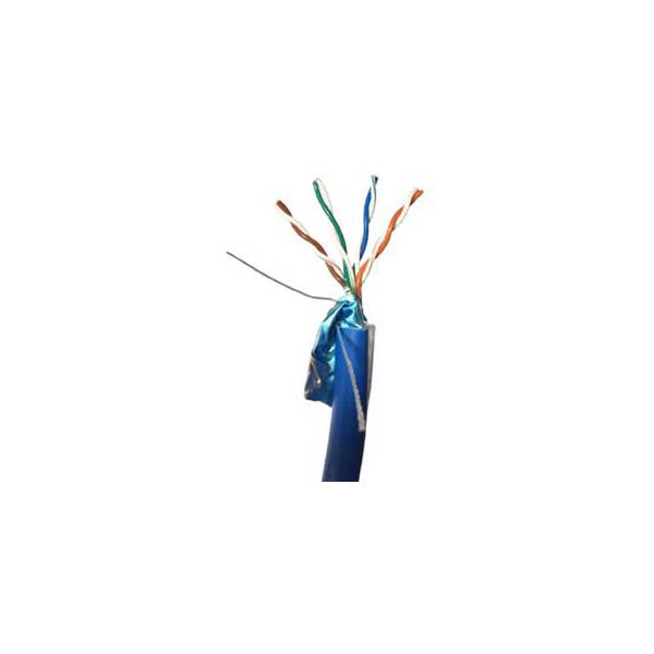 Blue Cat5e Plenum (CMP), Shielded Cable, 24AWG, 4-Pair, 350MHz, FR PVC, 1000FT Box