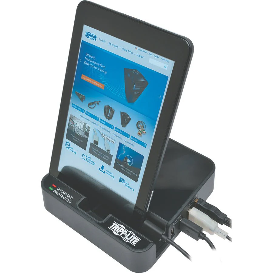 Tripp Lite 4-Port USB Charging Station Surge 2 Outlet Ipad Tablet Stand - Image 2