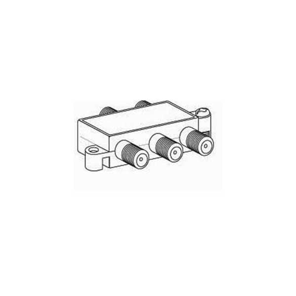 4-Way Signal Splitter w/ Built-In Grounding Block - Gold