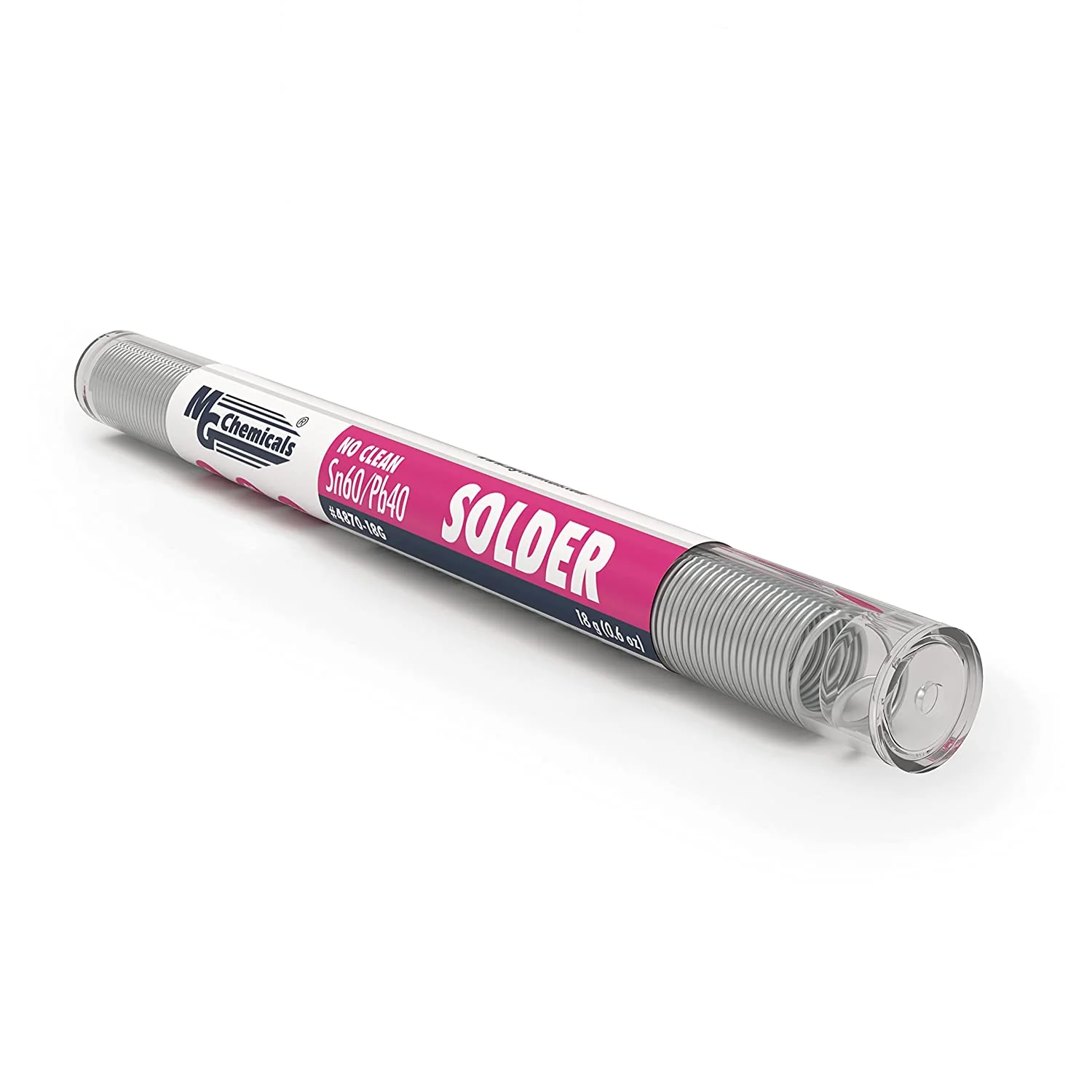 MG Chemicals 4890-18G Sn60/Pb40 21 Gauge Rosen Core Solder, 18g Tube