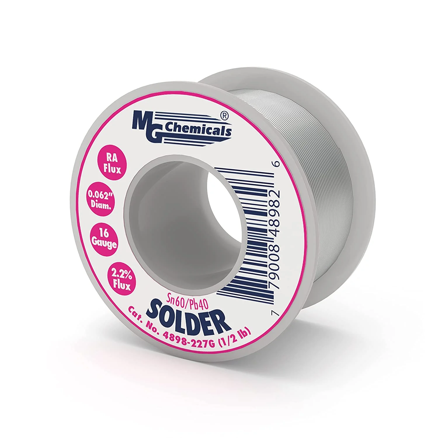 MG Chemicals 4898-227G Sn60/Pb40 16 Gauge Rosen Core Solder, 1/2lb
