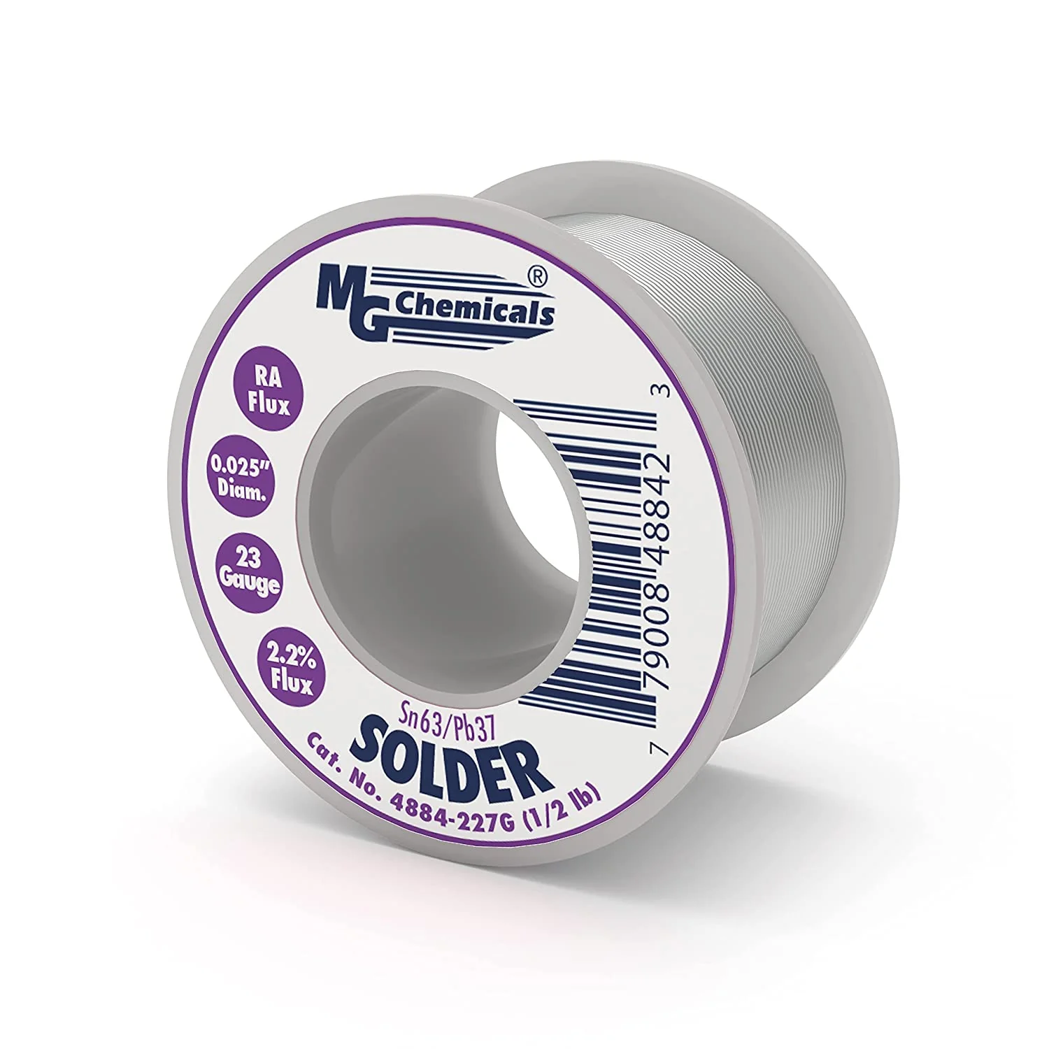 MG Chemicals 4884-277G Sn63/Pb37 23 Gauge Rosen Core Solder, 1/2lb