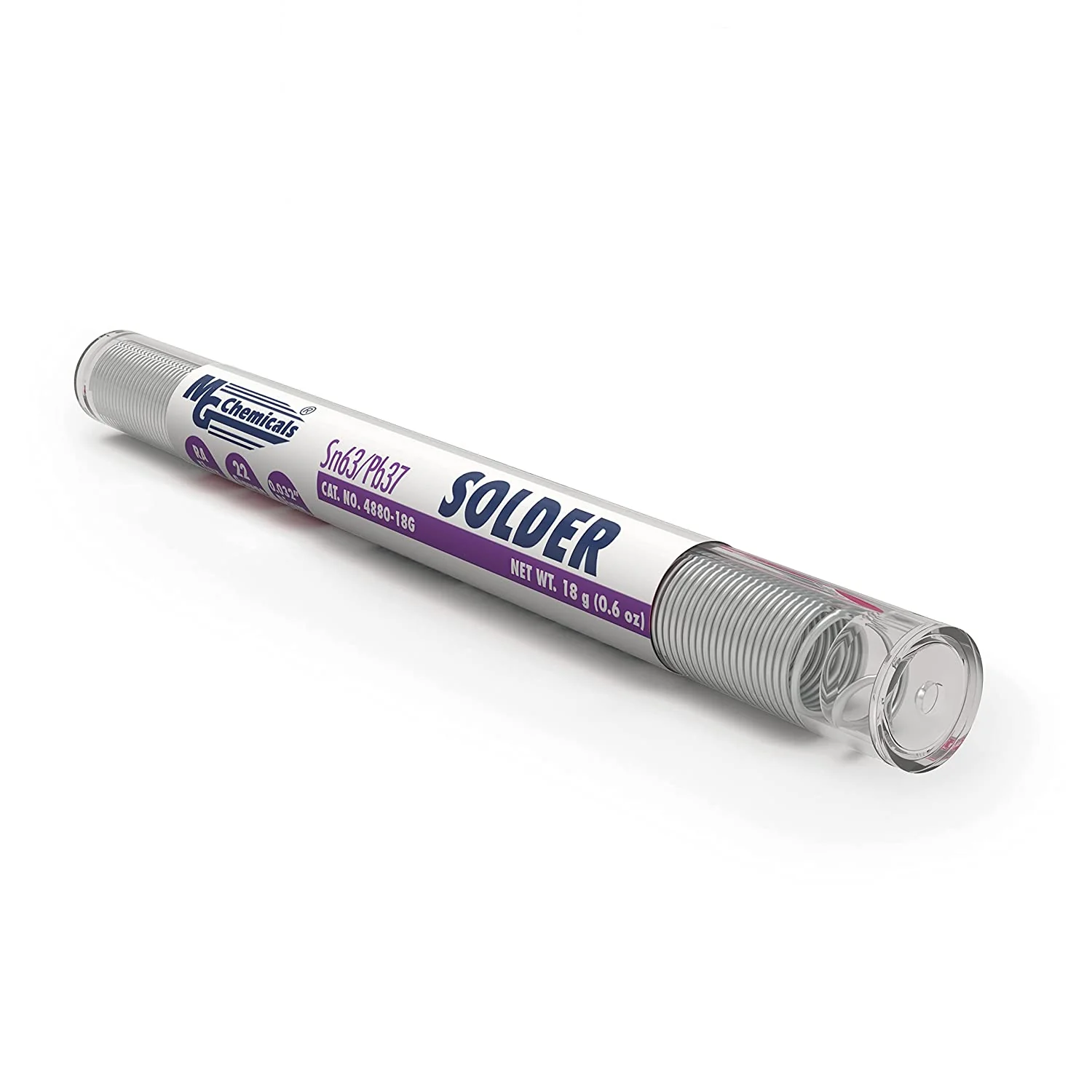 MG Chemicals 4880-18G Sn63/Pb37 23 Gauge Rosen Core Solder, 18g Tube