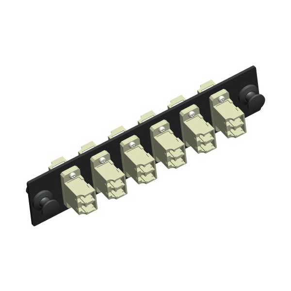 Adapter Strip, LC Duplex, 12 Fiber, 6 Port, MM PB, 50 or 62.5