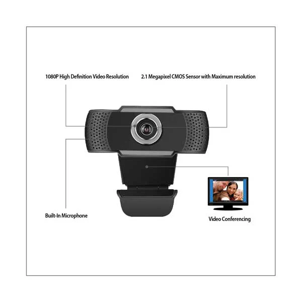 Adesso CYBERTRACK H4 1080P HD USB Webcam with Built-in Microphone - Image 3