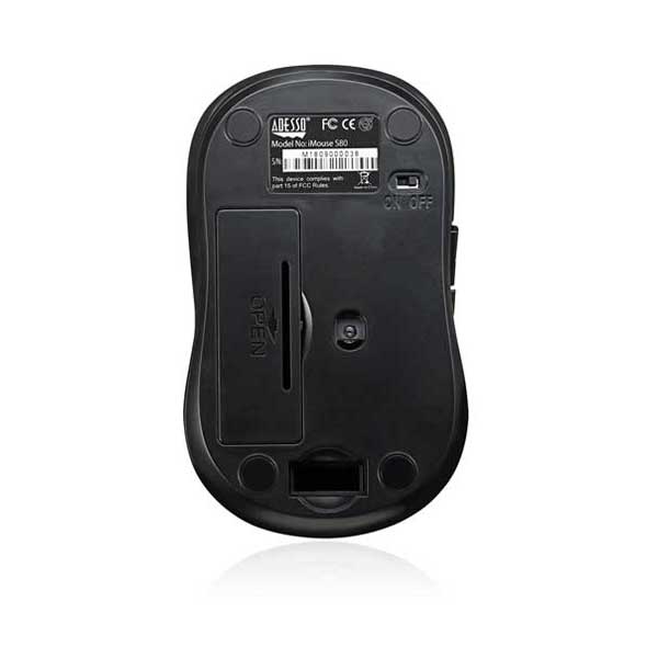 Adesso IMOUSE-S80R iMouse S80R Wireless Red Fabric Optical Mini Mouse - Image 4