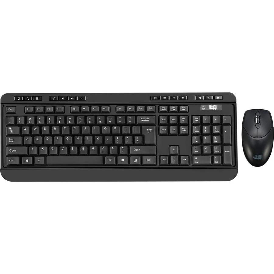 Adesso WKB-1320CB EasyTouch 1320 Antimicrobial Wireless Desktop Keyboard and Mouse