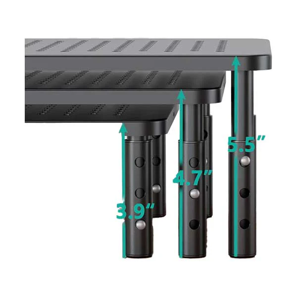 Adjustable Computer Monitor Riser Stand for Desk | Black | STT003 - Image 2