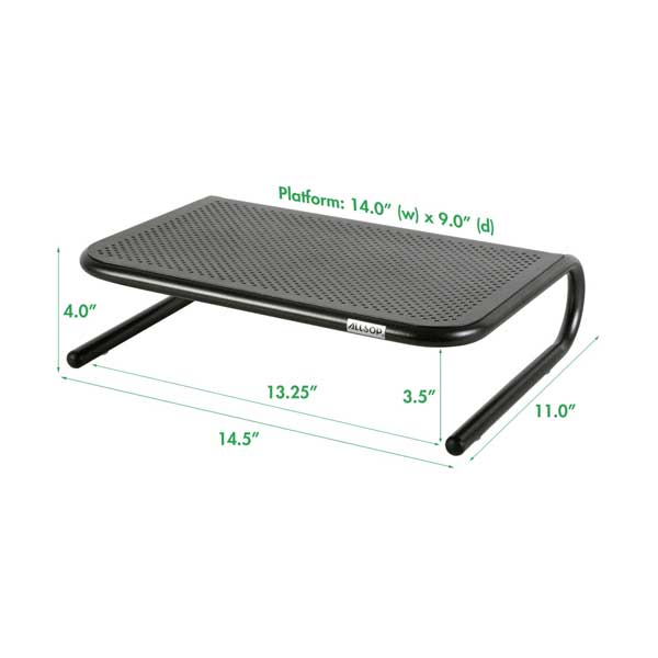 Allsop 30165 Pearl Black Metal Art Jr. Monitor Stand 14-Inch Wide Platform - Image 2