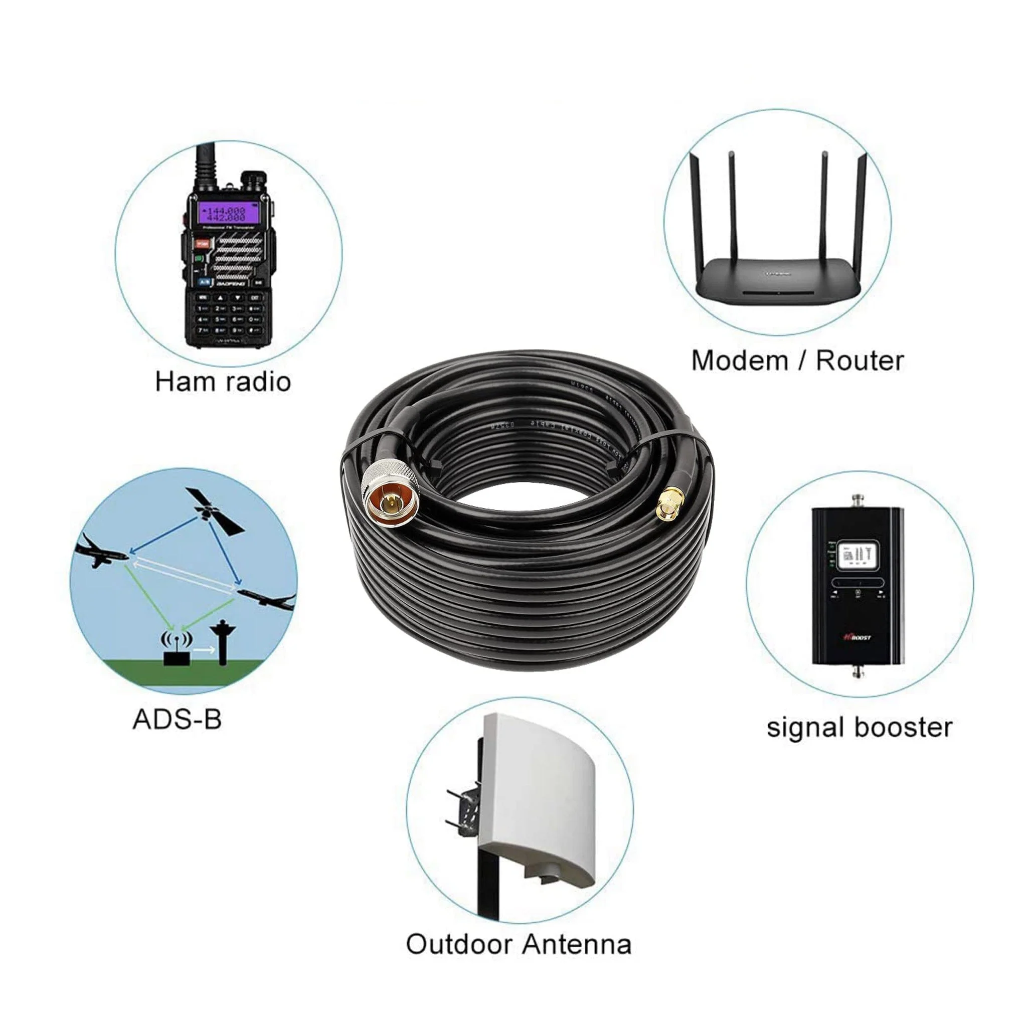 Altex Preferred MFG 100ft 50 Ohm SMA Male to N Male Coaxial Cable - Black - 240-N-SMA-JJ-100FT - Image 5