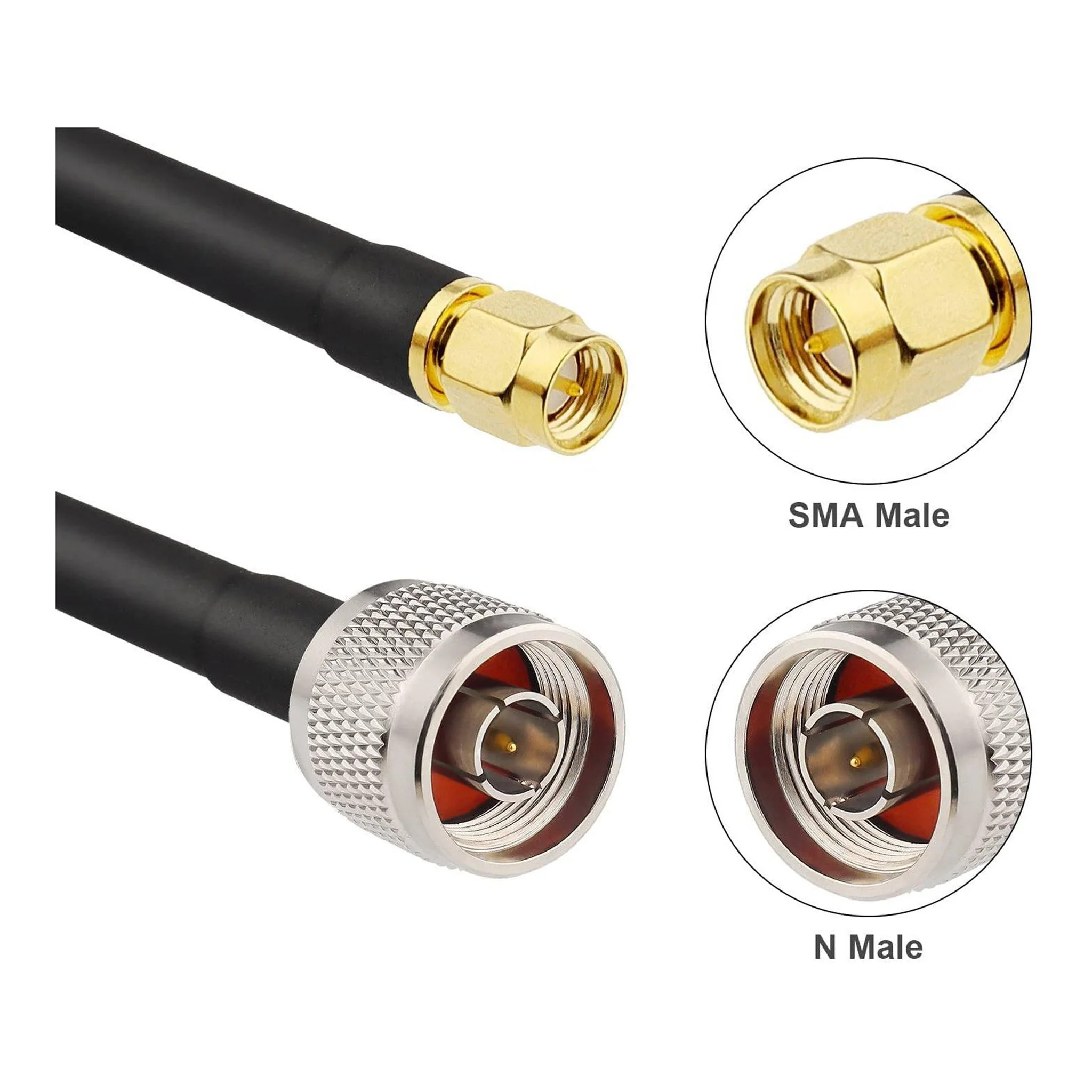 Altex Preferred MFG 100ft 50 Ohm SMA Male to N Male Coaxial Cable - Black - 240-N-SMA-JJ-100FT - Image 6