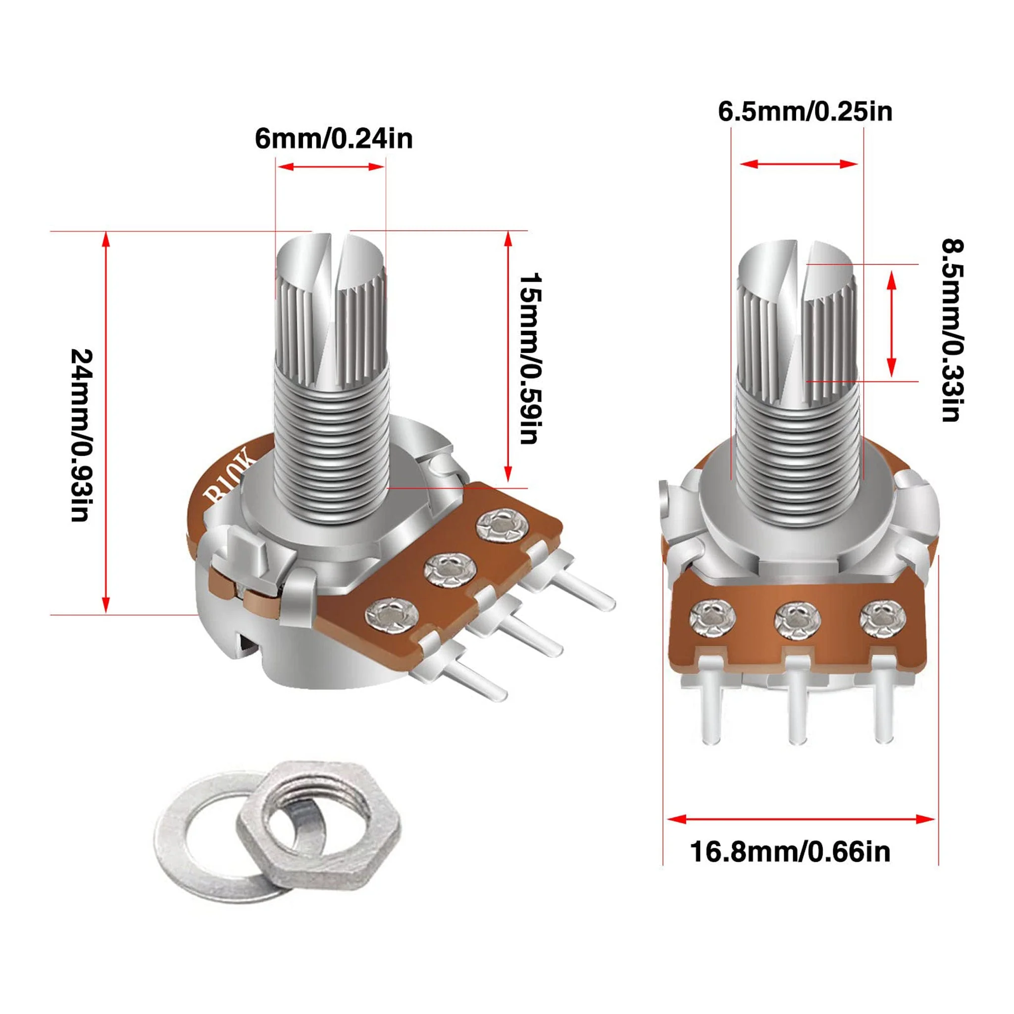 Altex Preferred MFG 20-Piece Potentiometer Kit with Knobs - B1K 2K 5K 10K 20K 50K 100K 250K 500K 1M Ohm - Image 5
