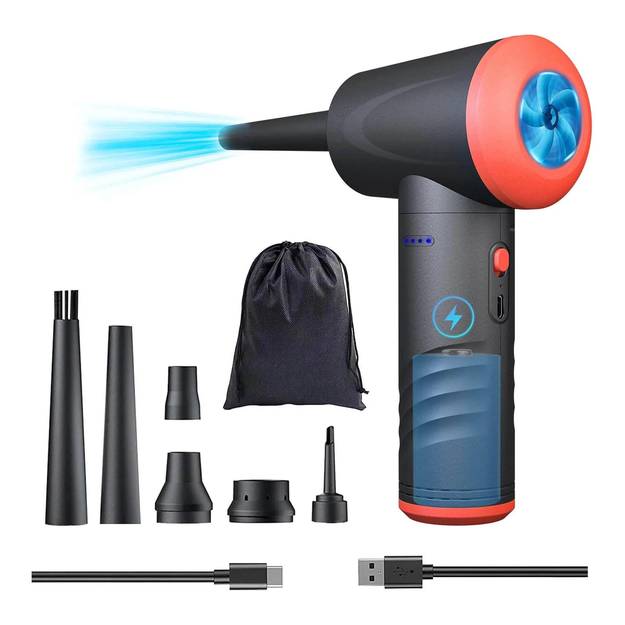 Altex Preferred MFG 3-Gear 100K RPM Rechargeable Compressed Air Duster - 6000mAh