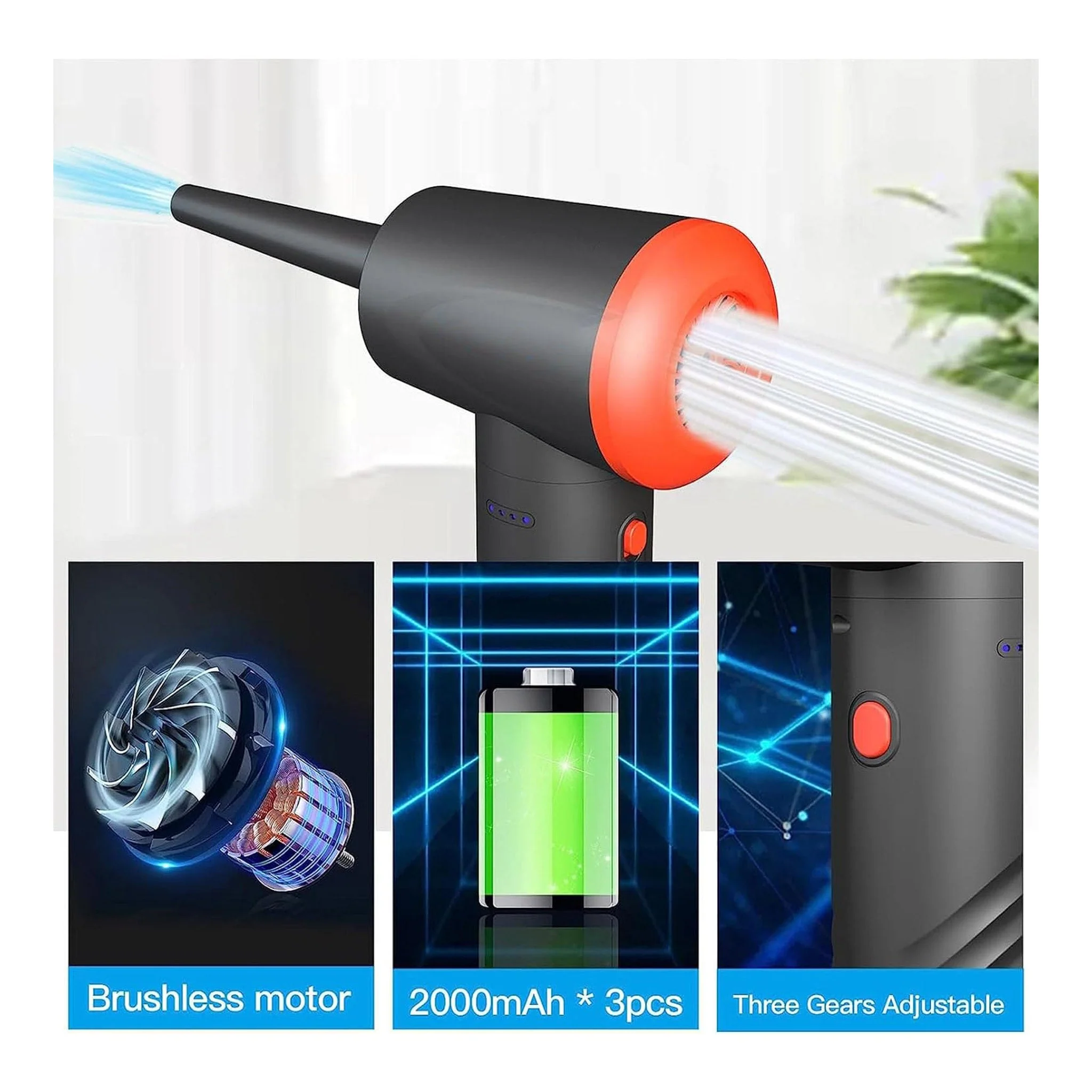 Altex Preferred MFG 3-Gear 100K RPM Rechargeable Compressed Air Duster - 6000mAh - Image 6