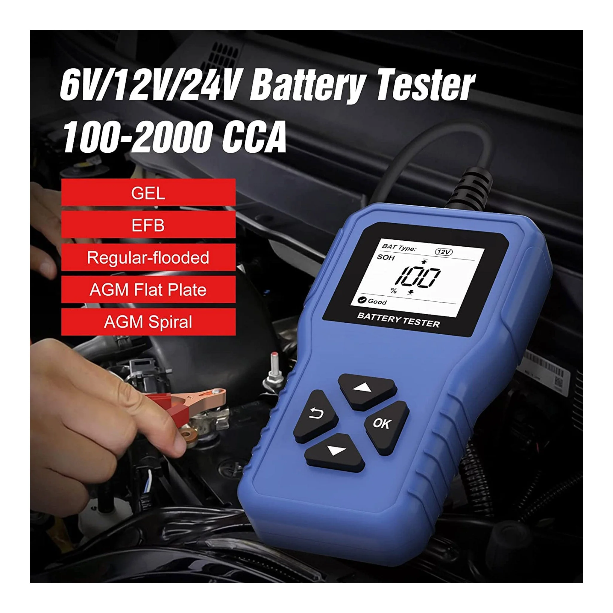 Altex Preferred MFG 3-in-1 6V/12V/24V Digital Battery Tester Analyzer - Image 2