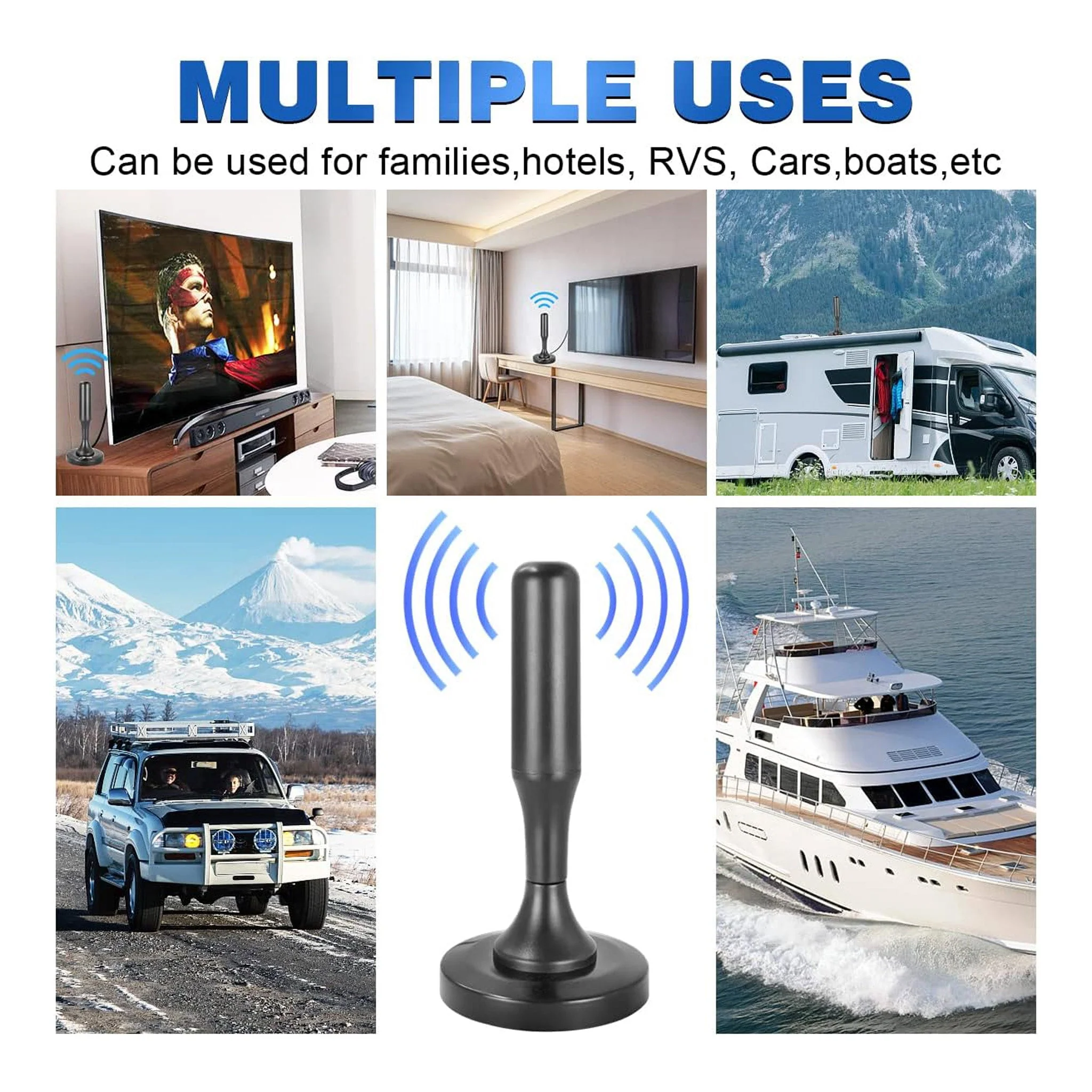 Altex Preferred MFG 4K 1080p Indoor Long Range Reception HDTV 360° Antenna with Strong Magnetic Base - 10ft Cable - Image 5