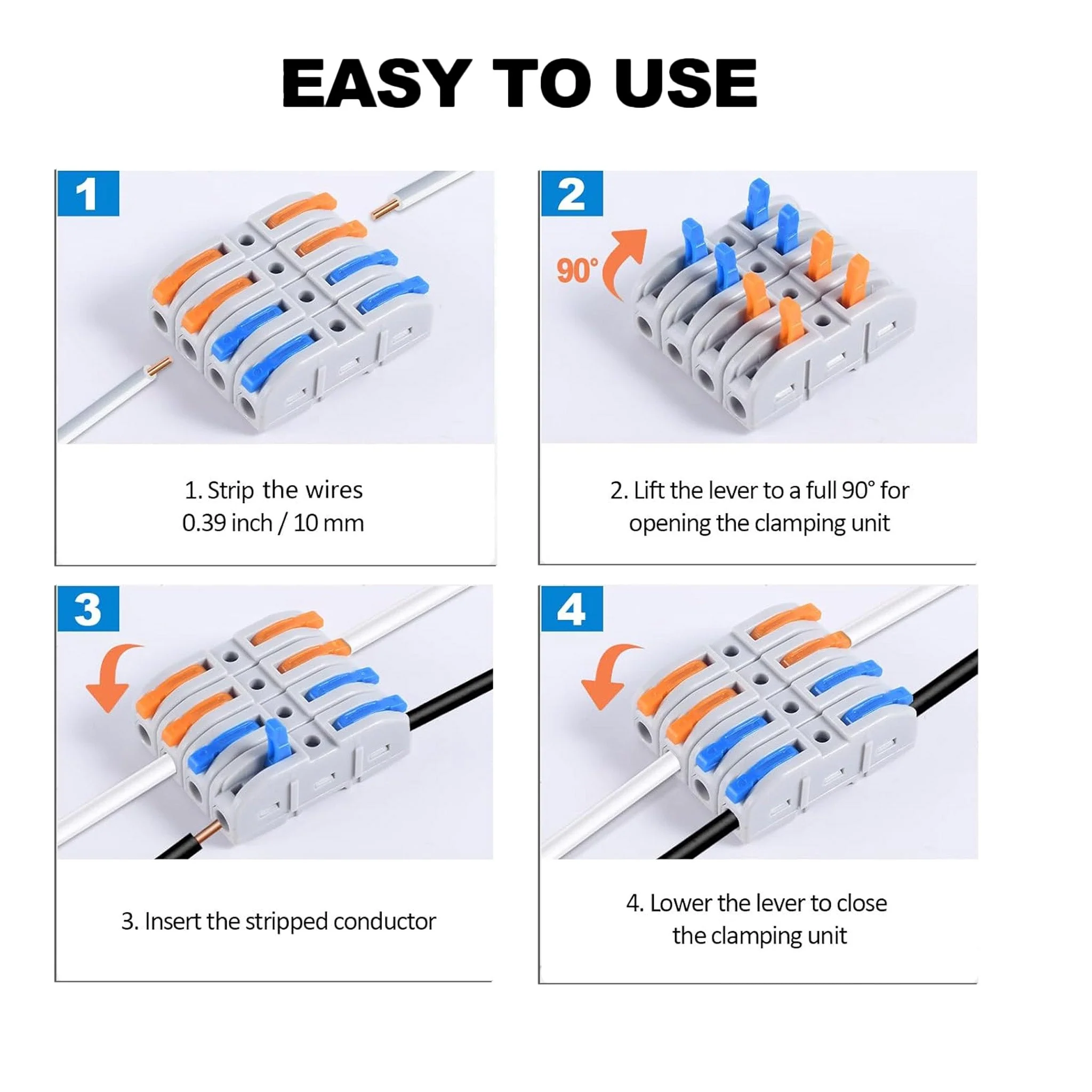 Altex Preferred MFG 60-Piece 28~12AWG 1-In/Out Lever Wire Connectors Quick Connect Electrical Splicing Kit for Compact Inline Terminals - Image 7