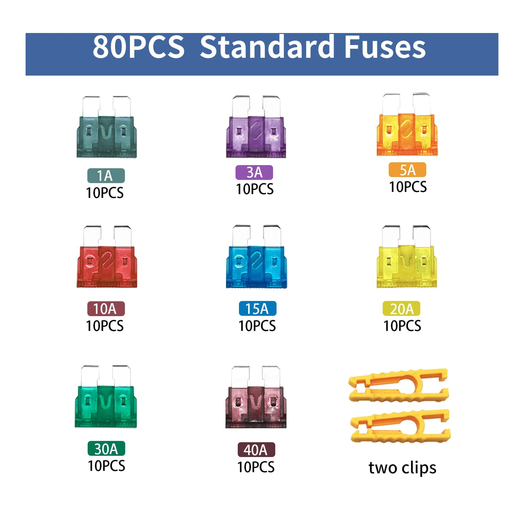 Altex Preferred MFG 80-Piece Automotive Blade Fuse Assortment Kit - 1A/3A/5A/10A/15A/20A/30A/40A - Image 2