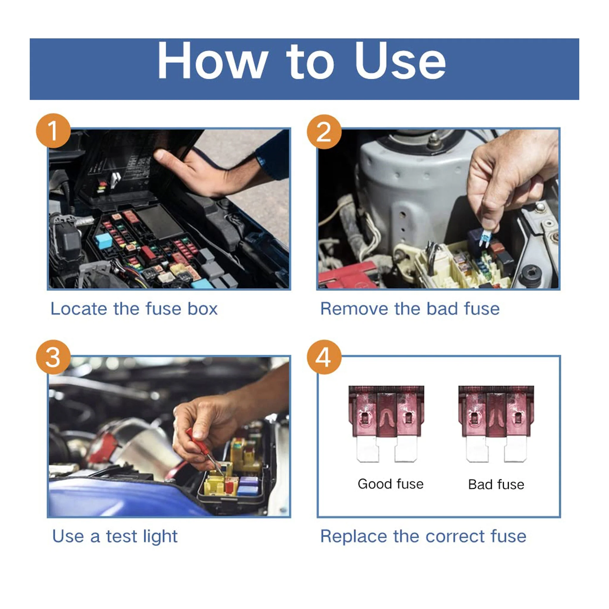 Altex Preferred MFG 80-Piece Mini Automotive Fuse Assortment Kit - 1A/3A/5A/10A/15A/20A/30A/40A - Image 5