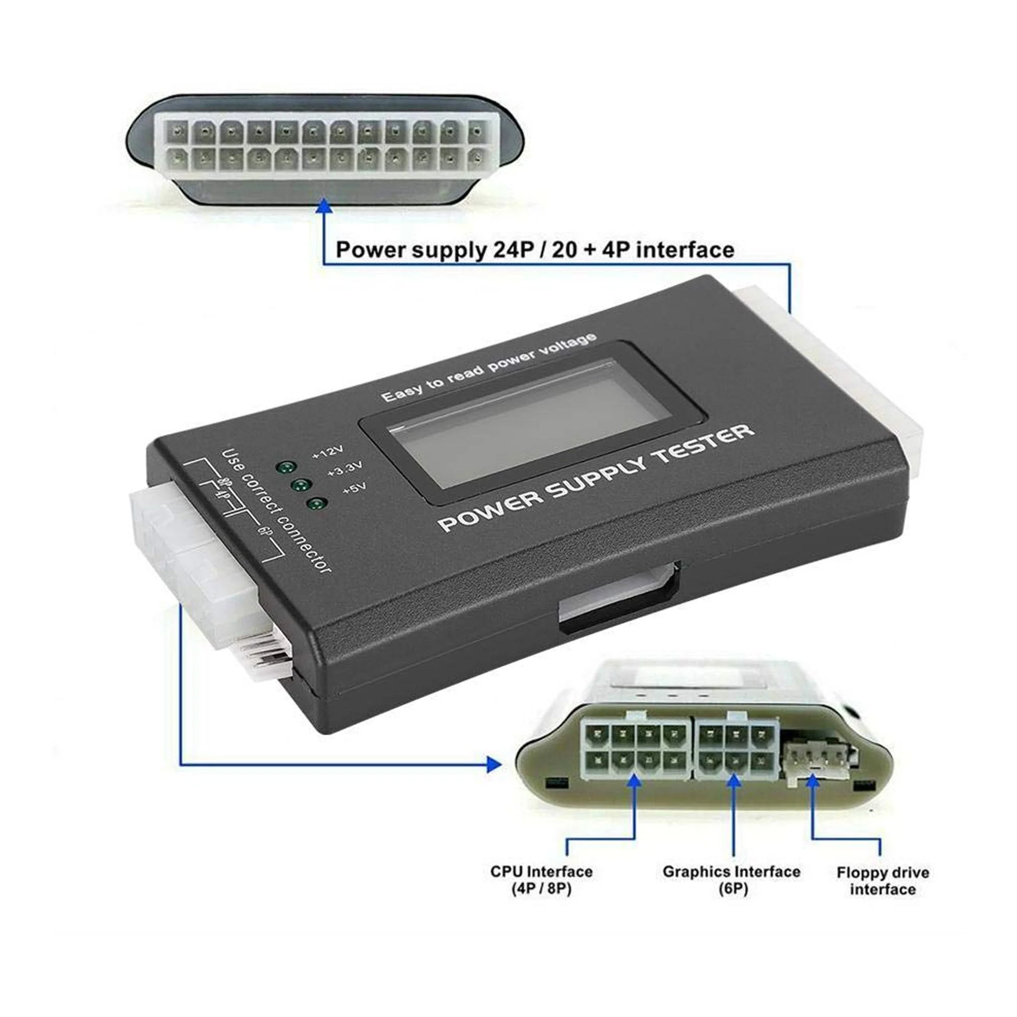 Altex Preferred MFG ATX Power Supply Tester with LCD Display and Audio Fault Alarm - Image 3