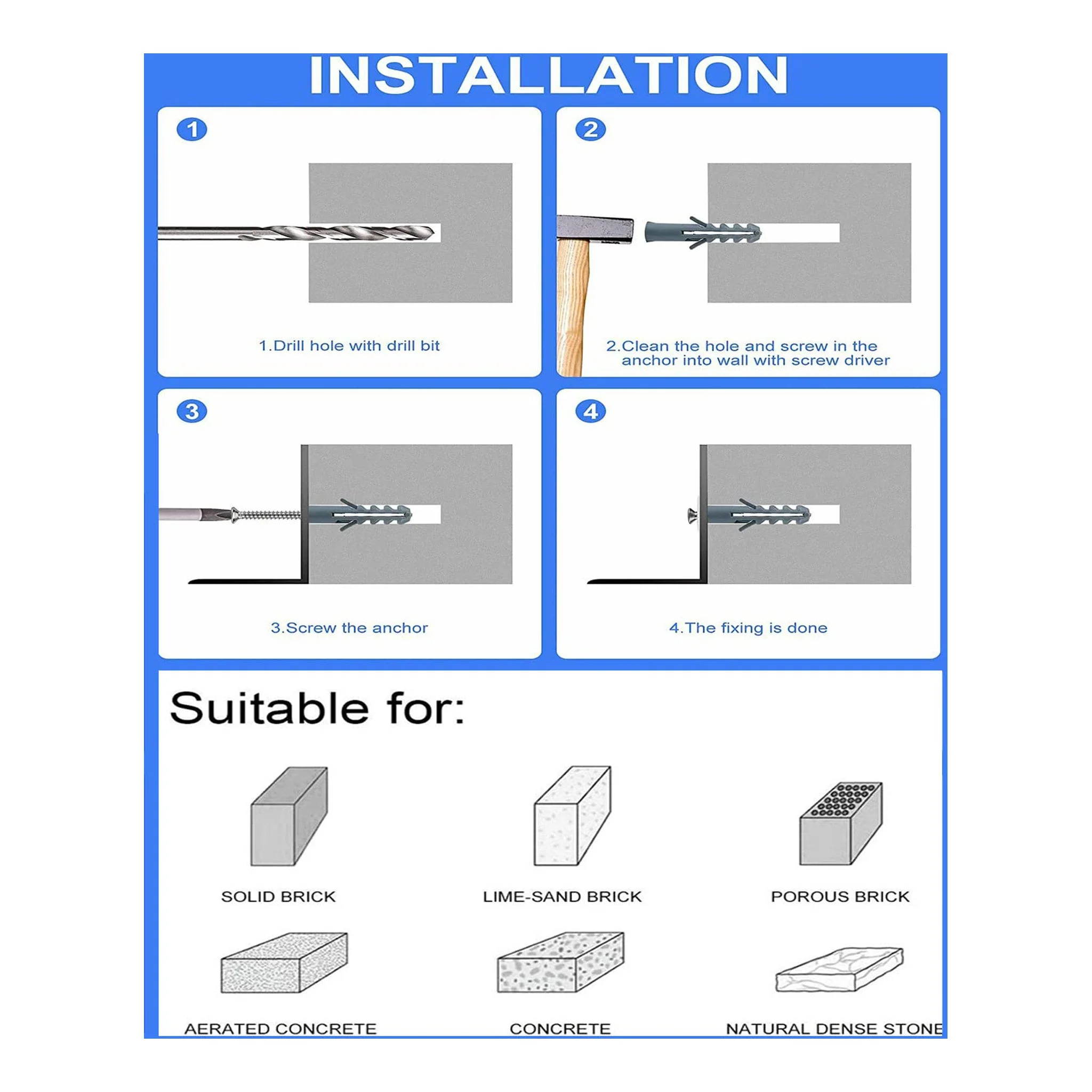 Altex Preferred MFG CO039 144-Piece Drywall Anchor Kit with Screws - Image 5