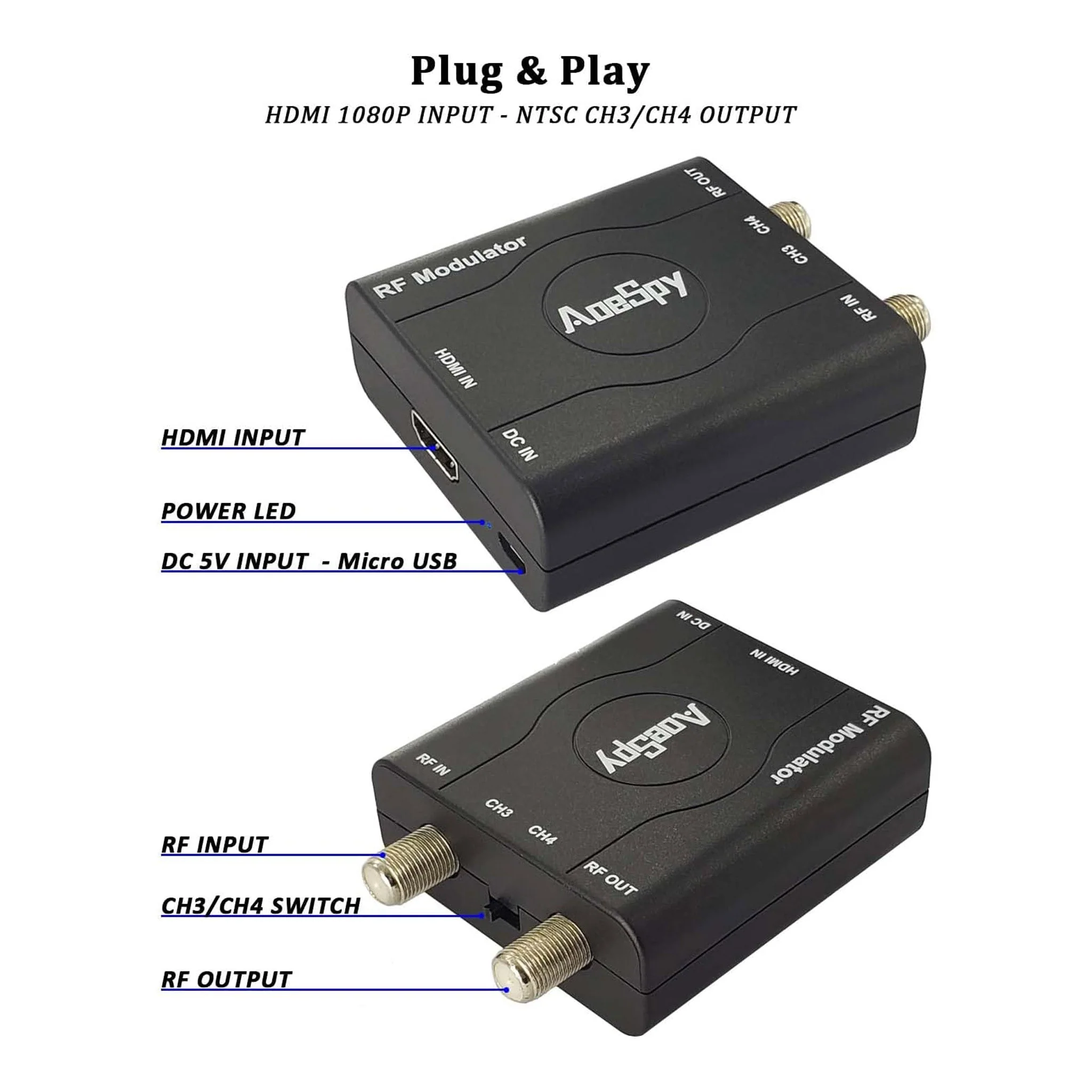 Altex Preferred MFG HDMI RF Modulator Digital to Analog Video Converter - Image 3