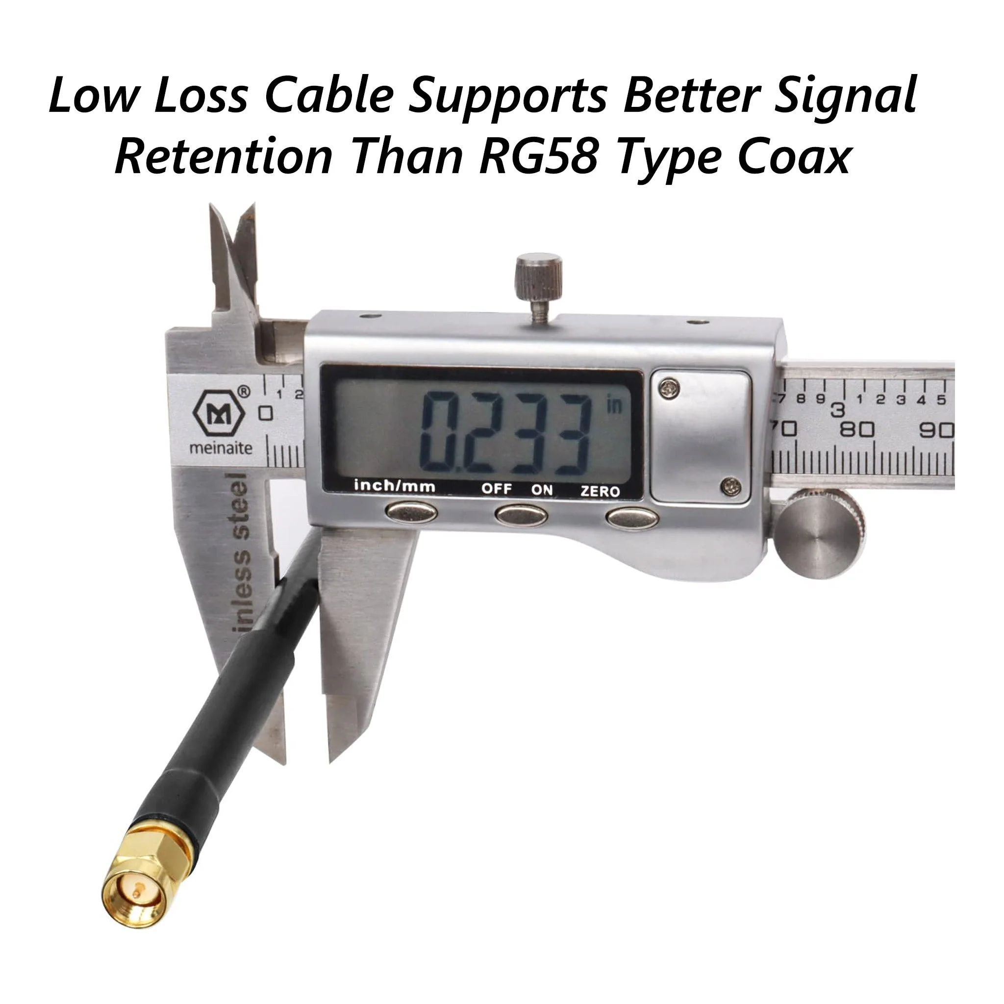 Altex Preferred MFG JYA-034 -X-100 100ft 50 Ohm RG58 SMA Female to SMA Male Low-Loss Coaxial Extension Cable - Image 5