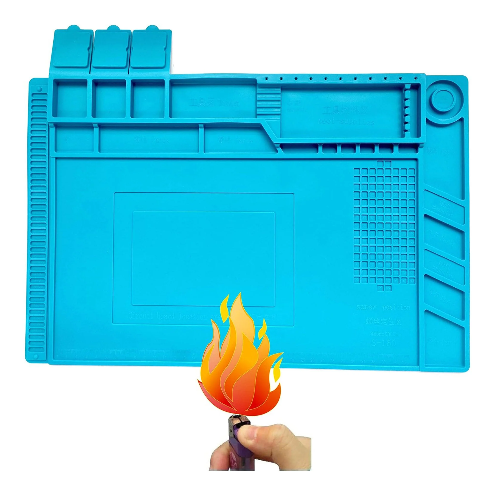 Altex Preferred MFG 17.8" x 11.8" Large Anti-Static Silicone Magnetic Electronic Repair/Soldering Mat - Image 2