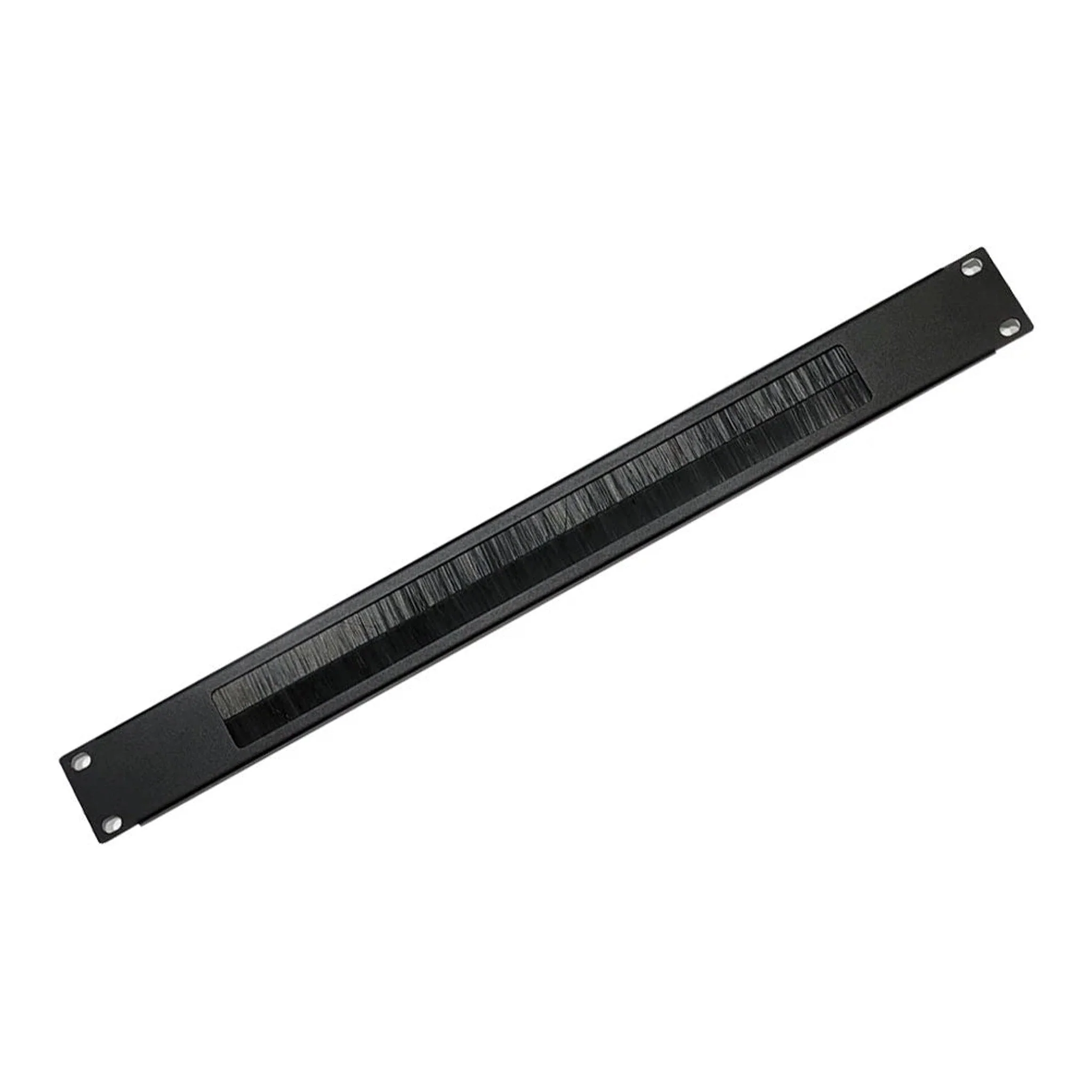 Altex Preferred MFG STV-HORG10F 1U 19in Metal Horizontal Rack Mount Cable Management Brush Panel - Black