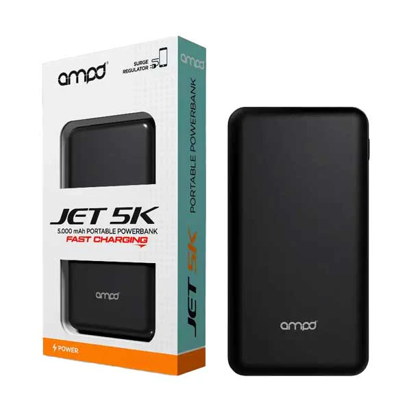 AMPD Jet Series 5k mAh Powerbank | Black | AA-5K-JET-BLK