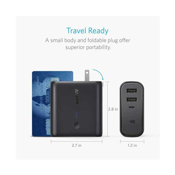 Anker A1621Z11 PowerCore Fusion 5000 High-Speed Portable Power Bank & Wall Charger - Image 4