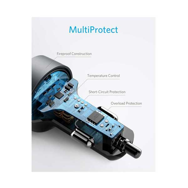 Anker A2229Z12 PowerDrive PD 2 Car Charger with 18W Power Delivery and 12W PowerIQ with LED Indicator - Image 5
