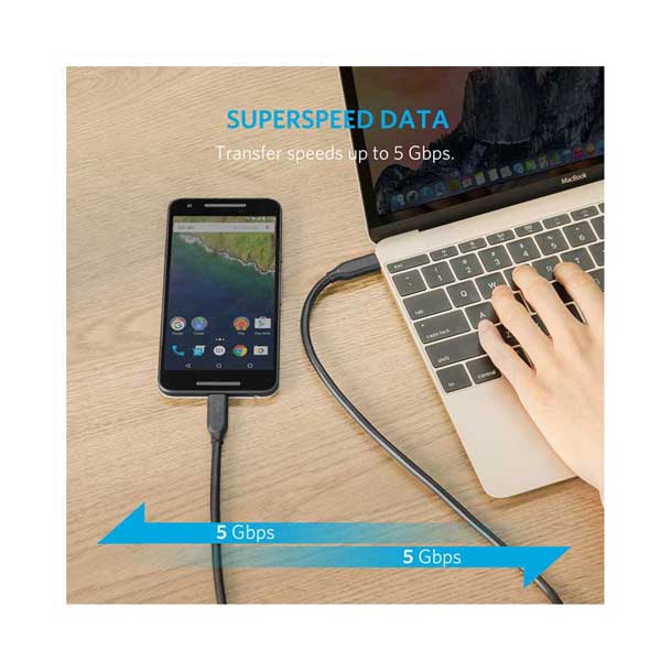 Anker A8188ZA2 3ft PowerLine USB-C to USB-C 3.1 with Power Delivery for USB Type-C Devices - Image 3