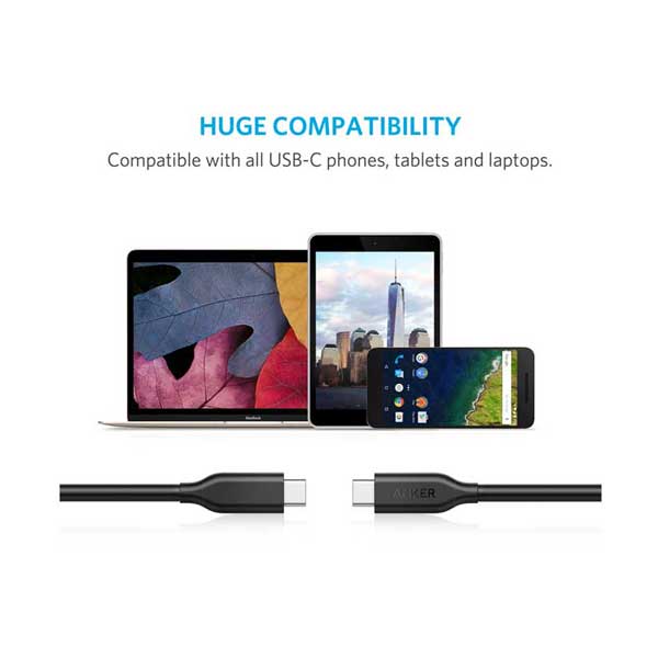 Anker A8188ZA2 3ft PowerLine USB-C to USB-C 3.1 with Power Delivery for USB Type-C Devices - Image 5