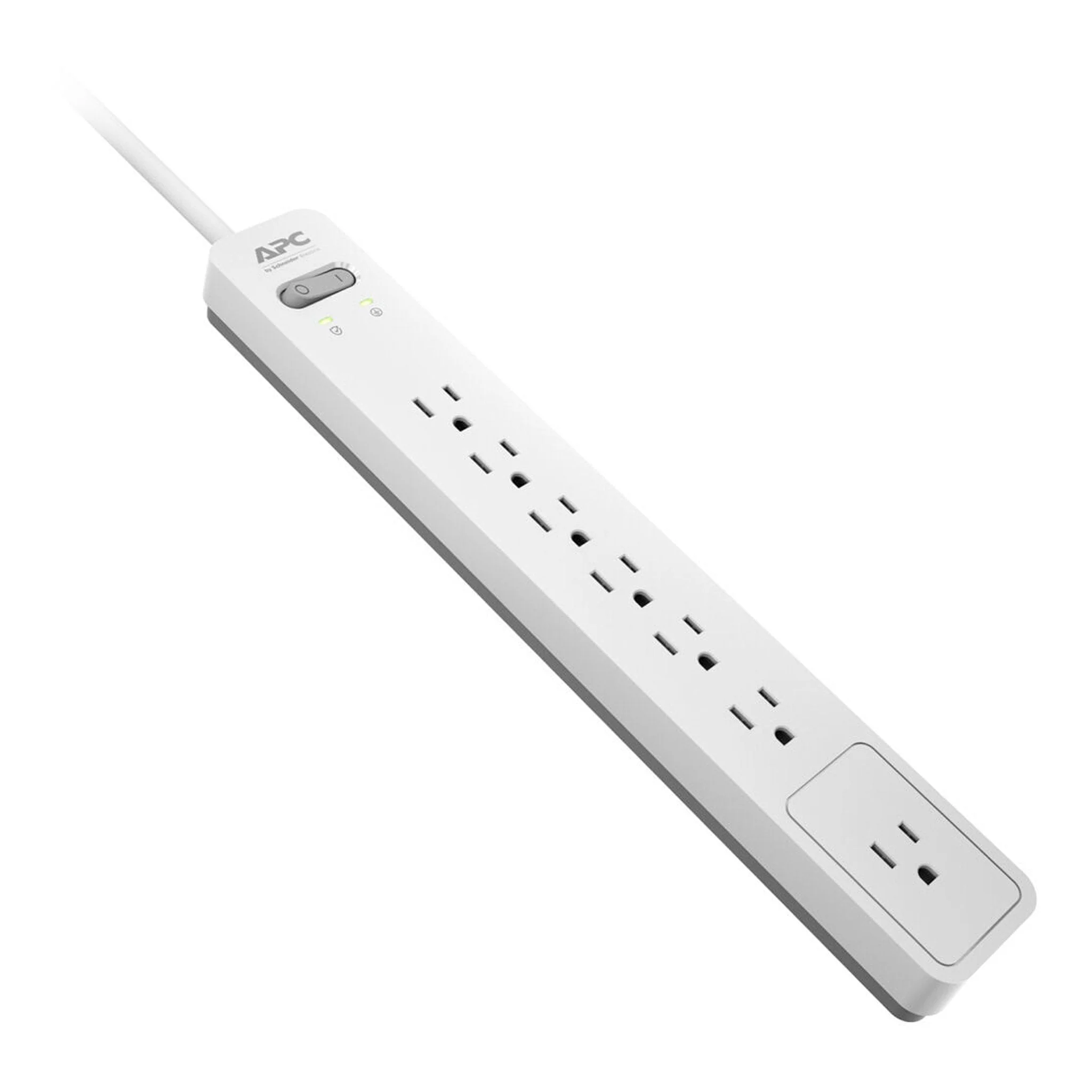 APC PE76WG 7-Outlet 120V 15A Essential SurgeArrest Surge Protector - White/Grey - Image 2