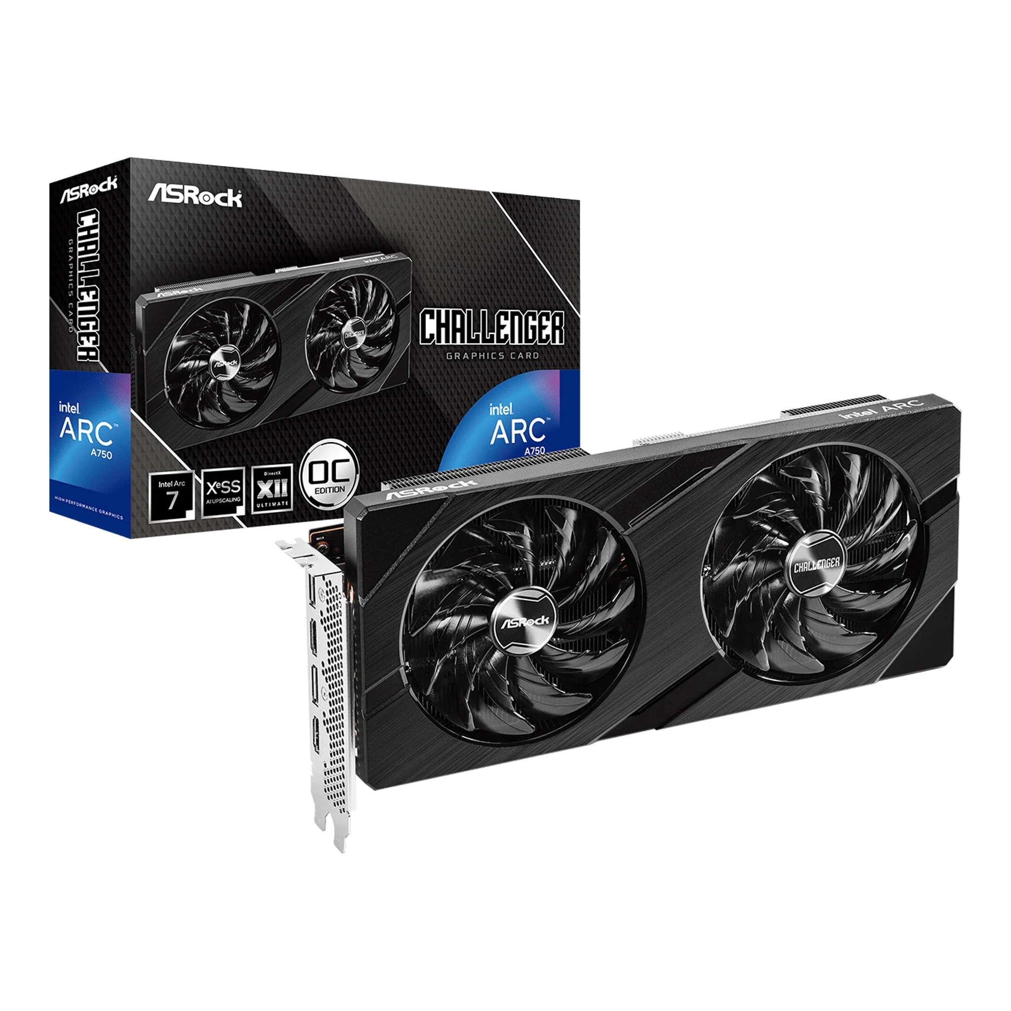 ASRock A750 CLD 8GO Intel Arc A750 Challenger D 8GB OC VCX GDDR6 256B Graphics Card